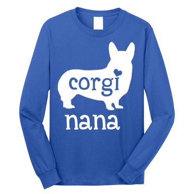Corgi Nana Gift Corgi Grandma Dog Mom Lover Mother's Day Gift Long Sleeve Shirt