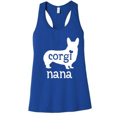 Corgi Nana Gift Corgi Grandma Dog Mom Lover Mother's Day Gift Women's Racerback Tank