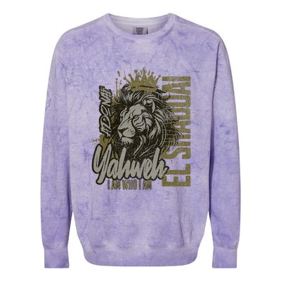 Christian Names God Witness Lion Yahweh Cool Colorblast Crewneck Sweatshirt