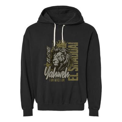 Christian Names God Witness Lion Yahweh Cool Garment-Dyed Fleece Hoodie