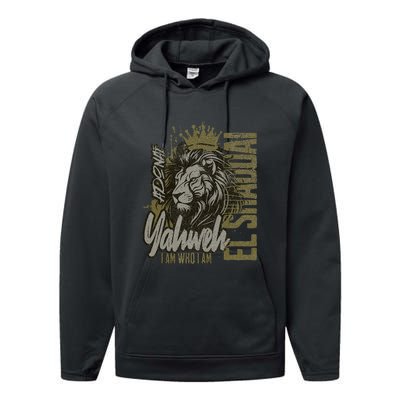 Christian Names God Witness Lion Yahweh Cool Performance Fleece Hoodie