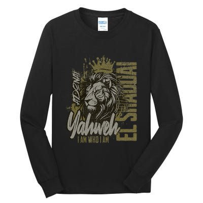 Christian Names God Witness Lion Yahweh Cool Tall Long Sleeve T-Shirt