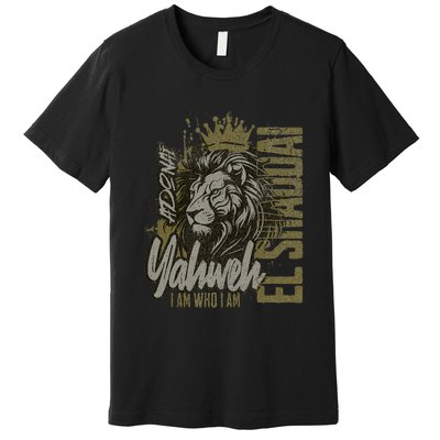 Christian Names God Witness Lion Yahweh Cool Premium T-Shirt