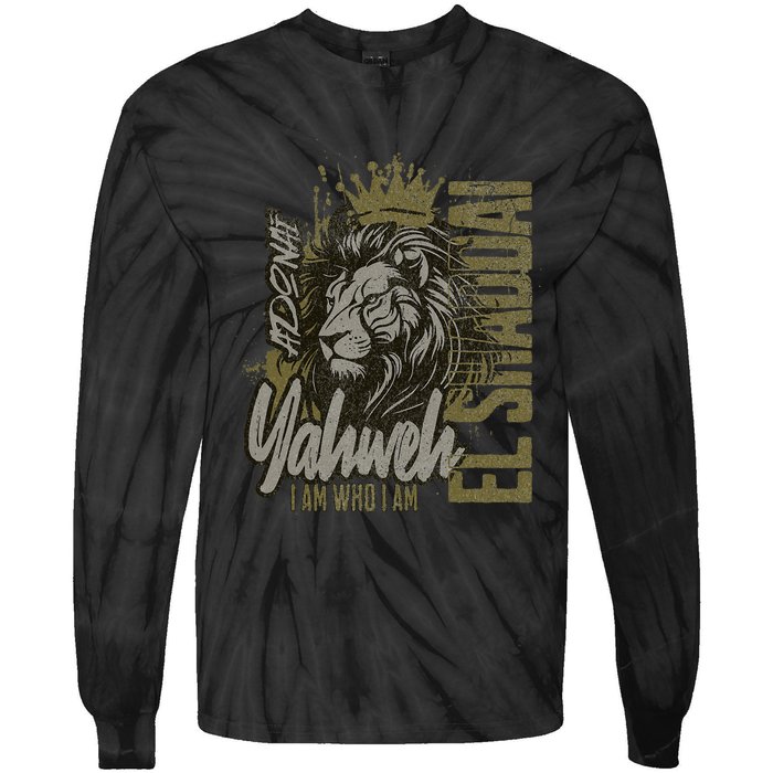 Christian Names God Witness Lion Yahweh Cool Tie-Dye Long Sleeve Shirt