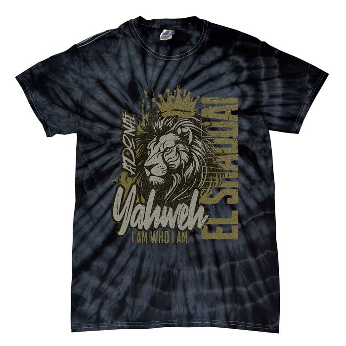 Christian Names God Witness Lion Yahweh Cool Tie-Dye T-Shirt