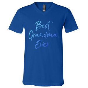 Cute New Grandmother Gift From Grand Best Grandma Ever Gift V-Neck T-Shirt