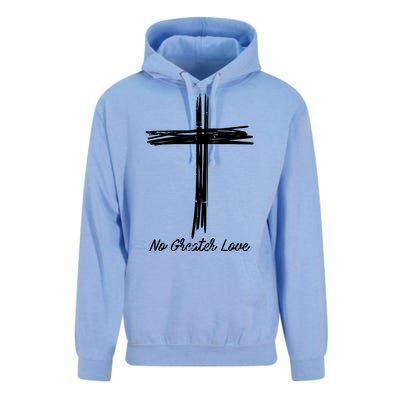 Cross No Greater Love Easter Jesus Religious Unisex Surf Hoodie