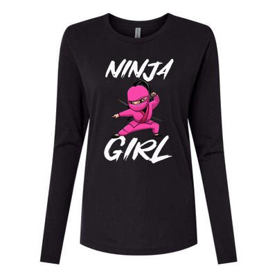 Cool Ninja Girl Art For Ninja Training Warrior Womens Cotton Relaxed Long Sleeve T-Shirt