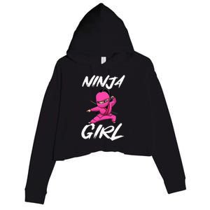 Cool Ninja Girl Art For Ninja Training Warrior Crop Fleece Hoodie