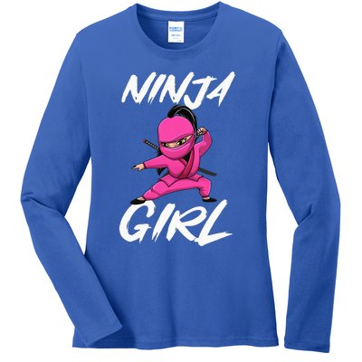 Cool Ninja Girl Art For Ninja Training Warrior Ladies Long Sleeve Shirt