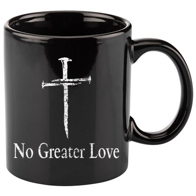 Christian No Greater Love Distressed Cross Easter 11oz C Handle Ceramic Mug