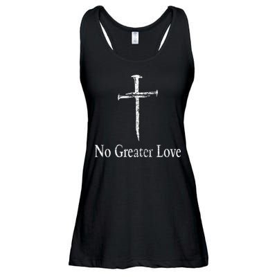 Christian No Greater Love Distressed Cross Easter Ladies Essential Flowy Tank