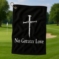 Christian No Greater Love Distressed Cross Easter Golf Towel
