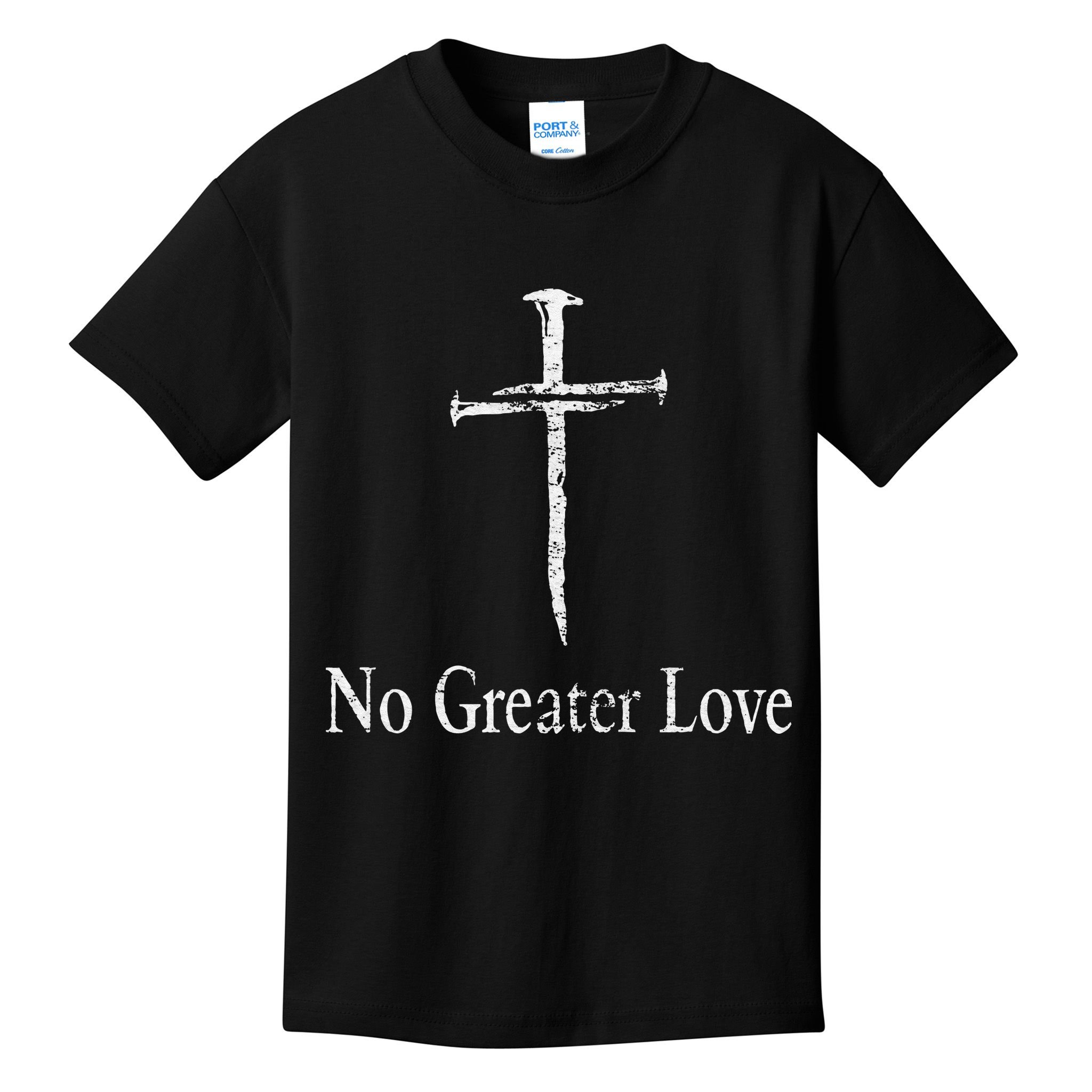 Christian No Greater Love Distressed Cross Easter Kids T-Shirt