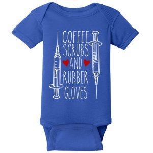 Coffee Nurse Gift Coffee Scrubs And Rubber Gloves Nurse Gift Baby Bodysuit