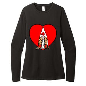 Cute Nordic Gnome Nurse Stethoscope Heartbeat Heart Gift Womens CVC Long Sleeve Shirt