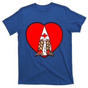 Cute Nordic Gnome Nurse Stethoscope Heartbeat Heart Gift T-Shirt