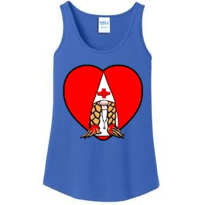 Cute Nordic Gnome Nurse Stethoscope Heartbeat Heart Gift Ladies Essential Tank