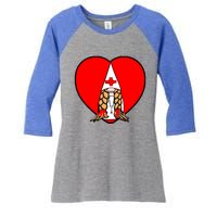 Cute Nordic Gnome Nurse Stethoscope Heartbeat Heart Gift Women's Tri-Blend 3/4-Sleeve Raglan Shirt