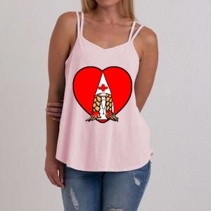 Cute Nordic Gnome Nurse Stethoscope Heartbeat Heart Gift Women's Strappy Tank