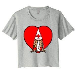 Cute Nordic Gnome Nurse Stethoscope Heartbeat Heart Gift Women's Crop Top Tee