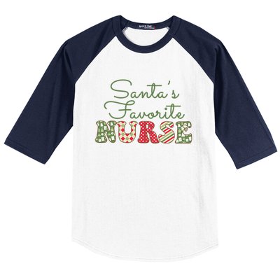 Christmas Nurse Gift Holiday Nurse SantaS Favorite Nurse Gift Baseball Sleeve Shirt