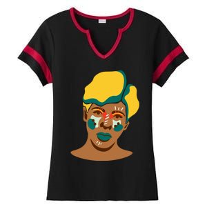 Colorful Nonbinary Genderqueer Lgbtq+ Gift Ladies Halftime Notch Neck Tee