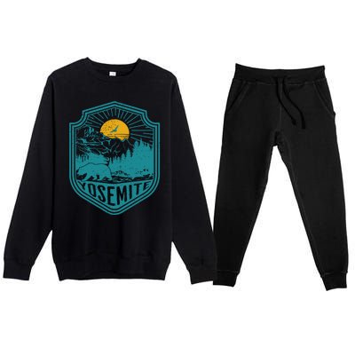 California Nature Hiking Outdoors Gift Yosemite National Park Premium Crewneck Sweatsuit Set