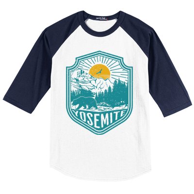 California Nature Hiking Outdoors Gift Yosemite National Park Baseball Sleeve Shirt