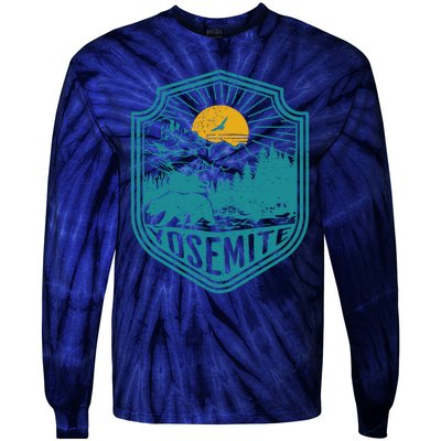 California Nature Hiking Outdoors Gift Yosemite National Park Tie-Dye Long Sleeve Shirt