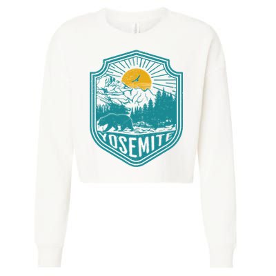 California Nature Hiking Outdoors Gift Yosemite National Park Cropped Pullover Crew