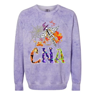 CNA Nurse Halloween Medical Certified Nurse Assistant Gift Colorblast Crewneck Sweatshirt