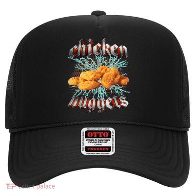 Chicken Nuggets Heavy Metal Hardcore Music High Crown Mesh Back Trucker Hat