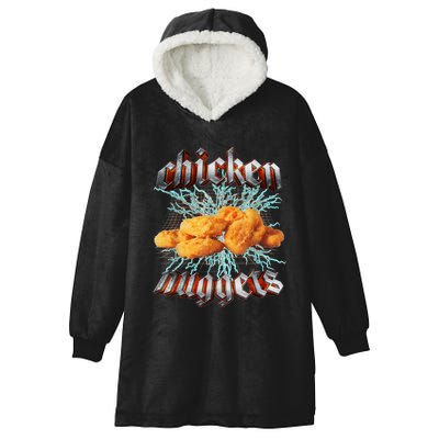 Chicken Nuggets Heavy Metal Hardcore Music Hooded Wearable Blanket