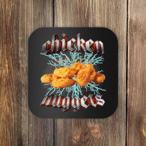 Chicken Nuggets Heavy Metal Hardcore Music Coaster