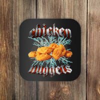 Chicken Nuggets Heavy Metal Hardcore Music Coaster