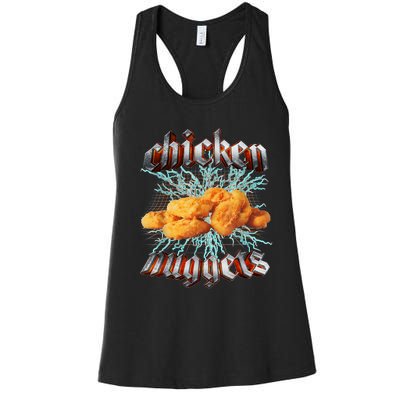 Chicken Nuggets Heavy Metal Hardcore Music Women's Racerback Tank