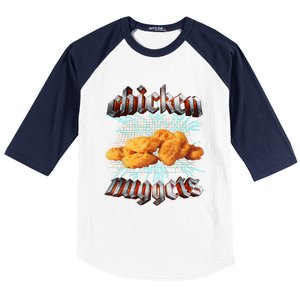 Chicken Nuggets Heavy Metal Hardcore Music Baseball Sleeve Shirt