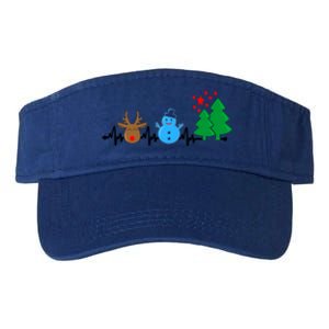 Christmas Nurse Heartbeat Reindeer Snow Ekg Xmas Holiday Gift Valucap Bio-Washed Visor