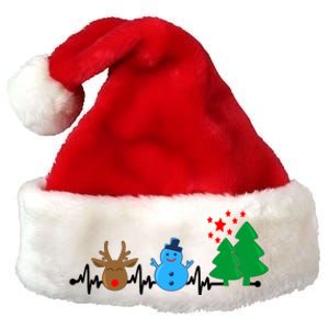 Christmas Nurse Heartbeat Reindeer Snow Ekg Xmas Holiday Gift Premium Christmas Santa Hat