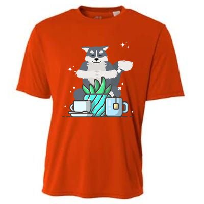 Cute Namaste Husky Dog Do Yoga Gardening Lover Coffee Lover Cute Gift Cooling Performance Crew T-Shirt