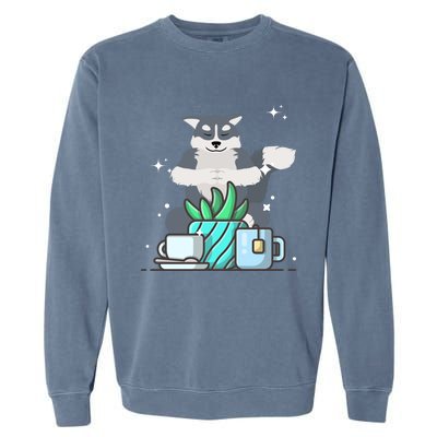 Cute Namaste Husky Dog Do Yoga Gardening Lover Coffee Lover Cute Gift Garment-Dyed Sweatshirt