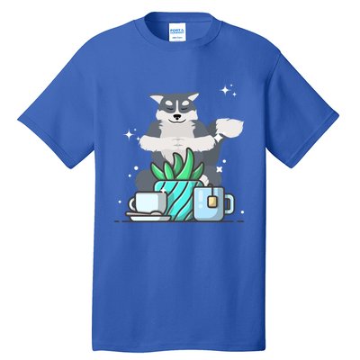 Cute Namaste Husky Dog Do Yoga Gardening Lover Coffee Lover Cute Gift Tall T-Shirt