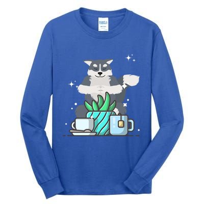 Cute Namaste Husky Dog Do Yoga Gardening Lover Coffee Lover Cute Gift Tall Long Sleeve T-Shirt