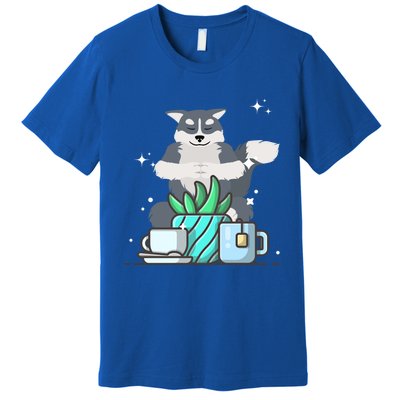 Cute Namaste Husky Dog Do Yoga Gardening Lover Coffee Lover Cute Gift Premium T-Shirt