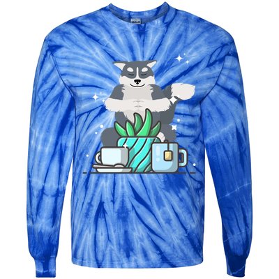 Cute Namaste Husky Dog Do Yoga Gardening Lover Coffee Lover Cute Gift Tie-Dye Long Sleeve Shirt