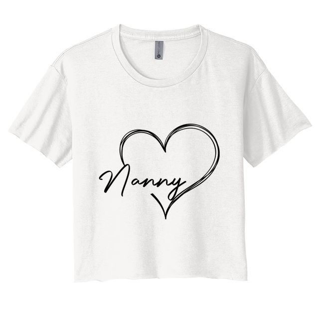 Cute Nanny Heart Funny Love You Nanny MotherS Day Gift Crop Top