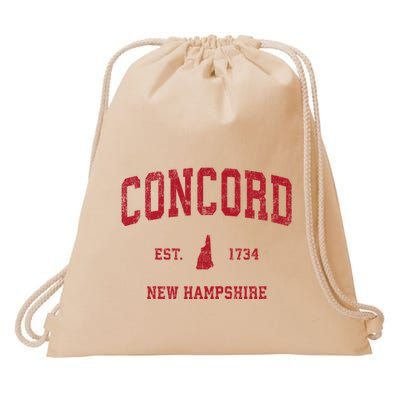 Concord New Hampshire Nh Vintage Sports Drawstring Bag