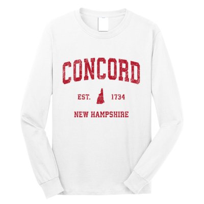 Concord New Hampshire Nh Vintage Sports Long Sleeve Shirt