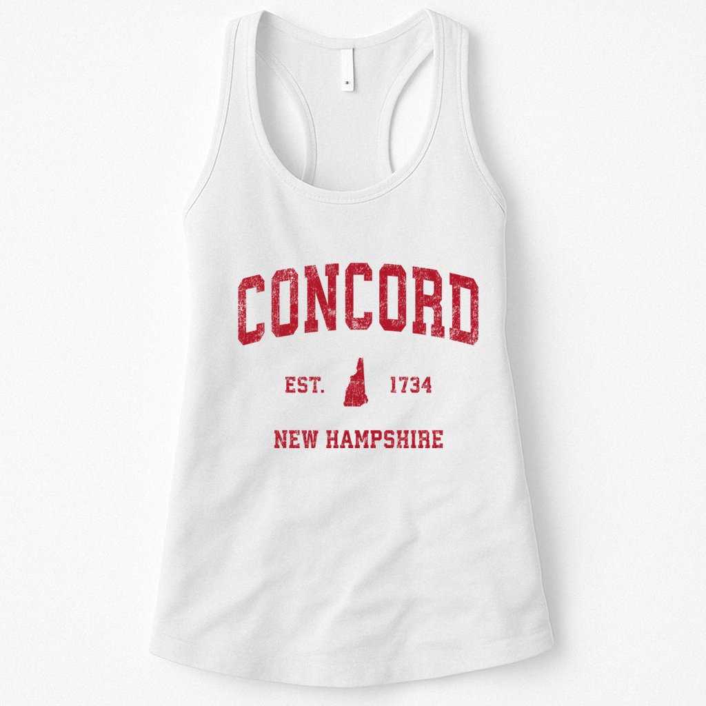 Concord New Hampshire Nh Vintage Sports Womens Tank Top